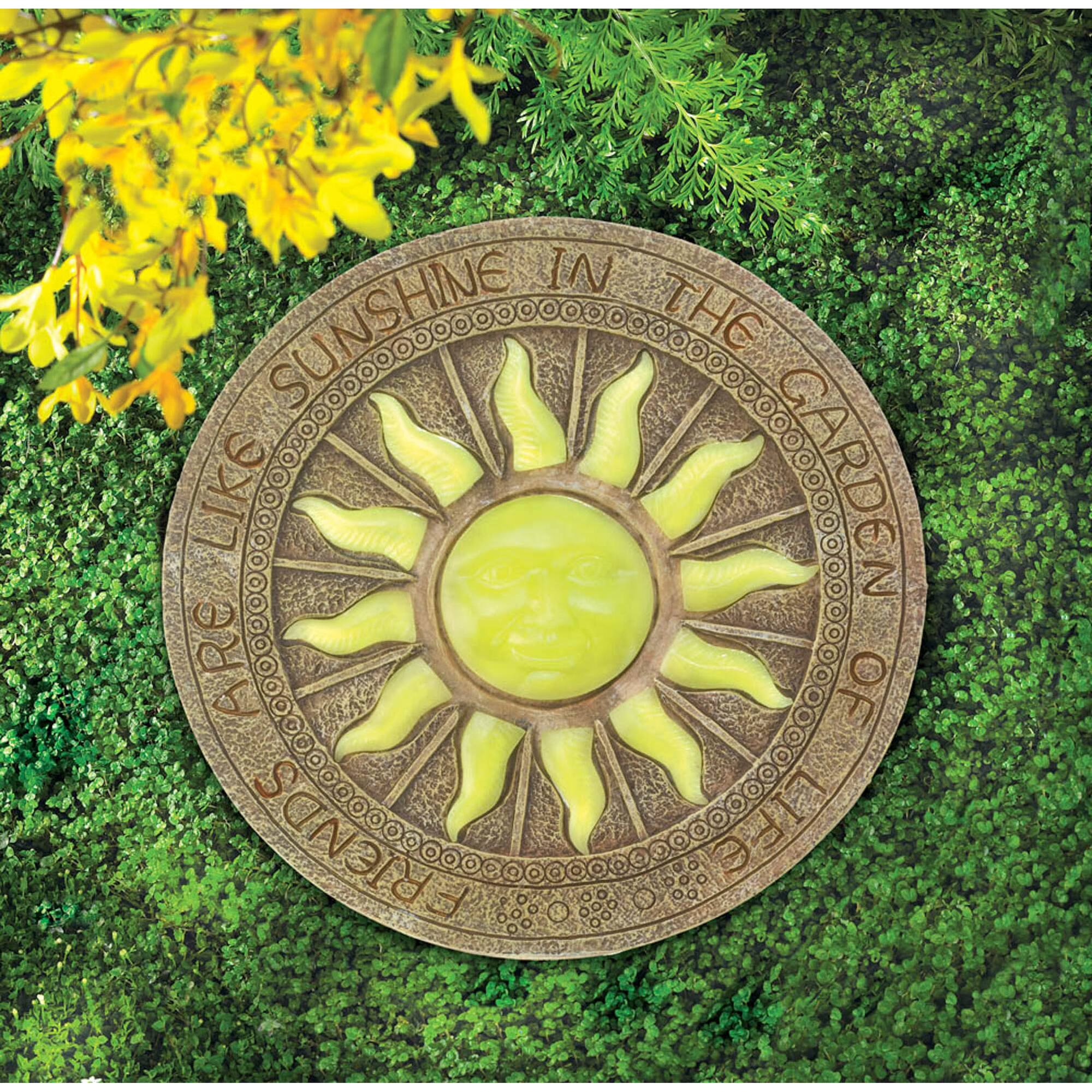 10.5" Bursting Sun Glowing Stepping Stone